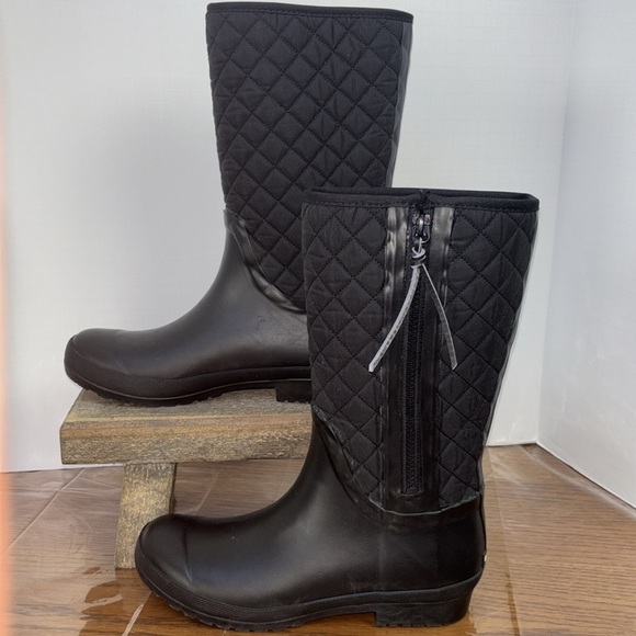 Women’s Sperry black top slider calf boots. For rain or snow.Size 9 EUC - Picture 2 of 7